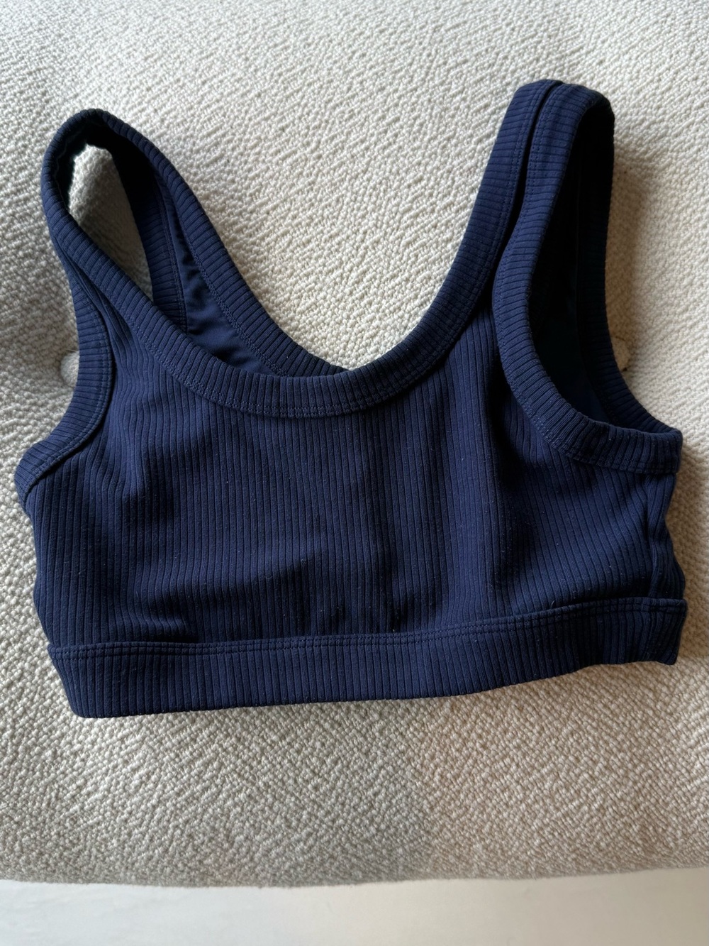 ALO Yoga Ribbed Scoop Sports Bralette in Navy